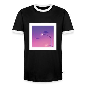 chill light - T-shirt contrasté Homme - noir/blanc - Devant - AI Model Female 172 light (172cm) & AI Model Male 178 light (178cm)