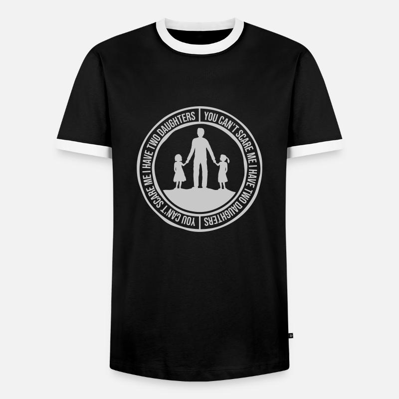I have two daughters - Männer Kontrast-T-Shirt - Schwarz/Weiß