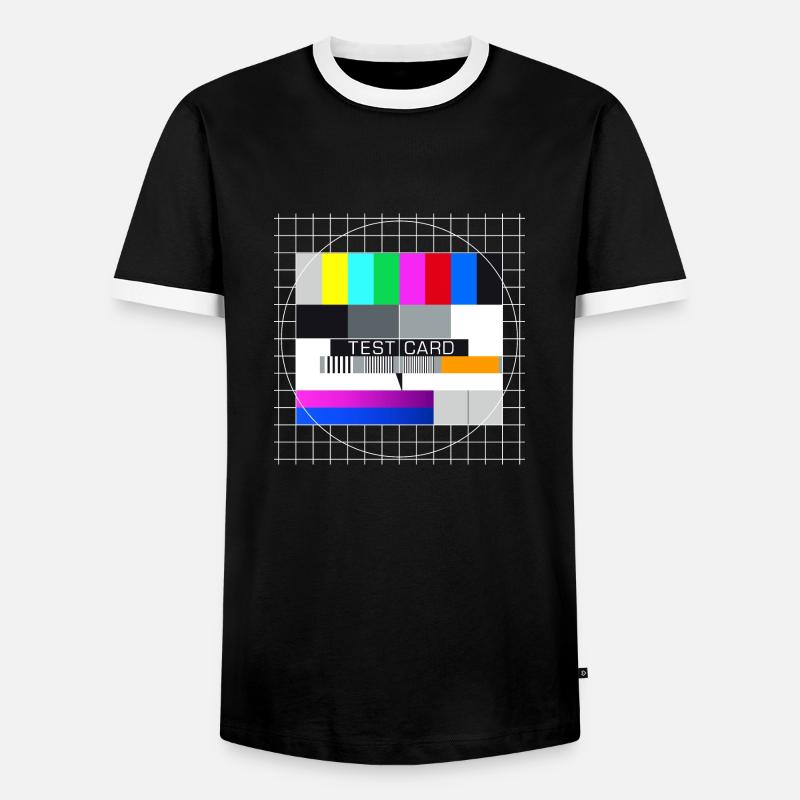 Testbild Fernsehen Bildschirm nostalgisch Display - Männer Kontrast-T-Shirt - Schwarz/Weiß