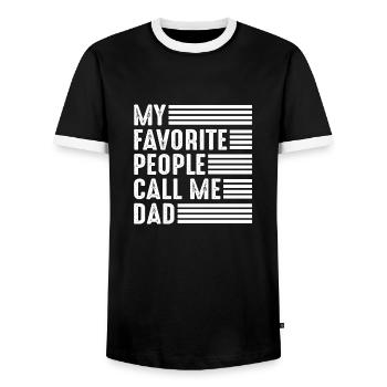 My Favorite People call me Dad - Men's Ringer Shirt - black/white - Front - AI Model Female 172 light (172cm) & AI Model Male 178 light (178cm)