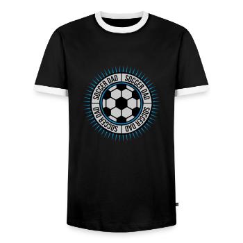Logo Sport Soccer Dad - Männer Kontrast-T-Shirt - Schwarz/Weiß - Vorne - AI Model Female 172 light (172cm) & AI Model Male 178 light (178cm)