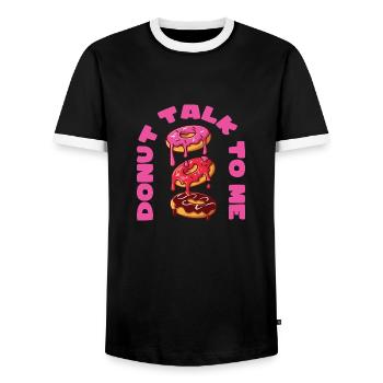 Donut talk to me - Männer Kontrast-T-Shirt - Schwarz/Weiß - Vorne - AI Model Female 172 light (172cm) & AI Model Male 178 light (178cm)