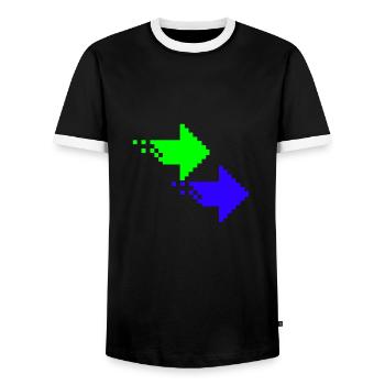Pfeile - Männer Kontrast-T-Shirt - Schwarz/Weiß - Vorne - AI Model Female 172 light (172cm) & AI Model Male 178 light (178cm)