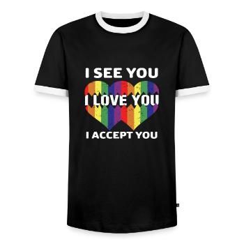 I see you I love you I accept you - Männer Kontrast-T-Shirt - Schwarz/Weiß - Vorne - AI Model Female 172 light (172cm) & AI Model Male 178 light (178cm)