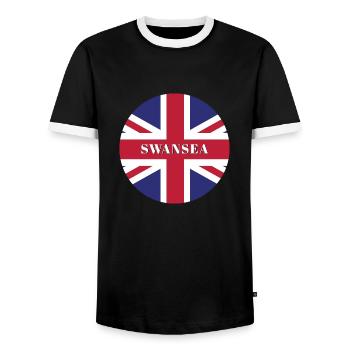 Swansea - Männer Kontrast-T-Shirt - Schwarz/Weiß - Vorne - AI Model Female 172 light (172cm) & AI Model Male 178 light (178cm)