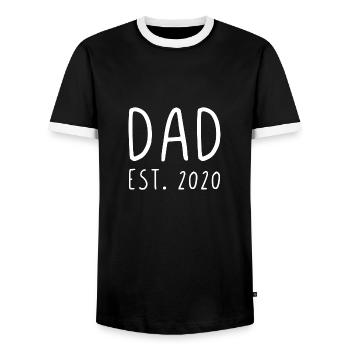 Dad est 2020 - Männer Kontrast-T-Shirt - Schwarz/Weiß - Vorne - AI Model Female 172 light (172cm) & AI Model Male 178 light (178cm)