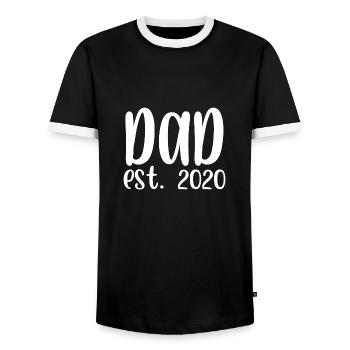Papa est 2020 - T-shirt contrasté Homme - noir/blanc - Devant - AI Model Female 172 light (172cm) & AI Model Male 178 light (178cm)