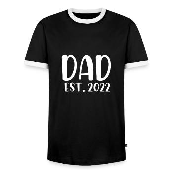 Dad est 2022 - Männer Kontrast-T-Shirt - Schwarz/Weiß - Vorne - AI Model Female 172 light (172cm) & AI Model Male 178 light (178cm)