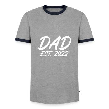 Dad est 2022 - Männer Kontrast-T-Shirt - Grau/Navy  - Vorne - AI Model Female 172 light (172cm) & AI Model Male 178 light (178cm)
