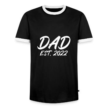 Dad est 2022 - Männer Kontrast-T-Shirt - Schwarz/Weiß - Vorne - AI Model Female 172 light (172cm) & AI Model Male 178 light (178cm)