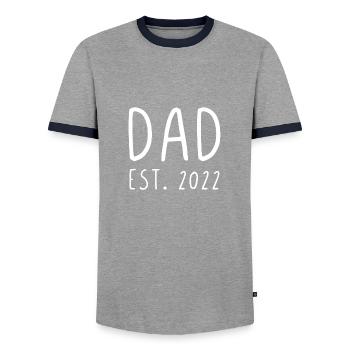 Dad est 2022 - Männer Kontrast-T-Shirt - Grau/Navy  - Vorne - AI Model Female 172 light (172cm) & AI Model Male 178 light (178cm)