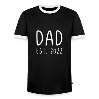 Dad est 2022 - Männer Kontrast-T-Shirt - Schwarz/Weiß - Vorne - AI Model Female 172 light (172cm) & AI Model Male 178 light (178cm)