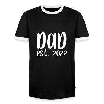 Dad est 2022 - Männer Kontrast-T-Shirt - Schwarz/Weiß - Vorne - AI Model Female 172 light (172cm) & AI Model Male 178 light (178cm)