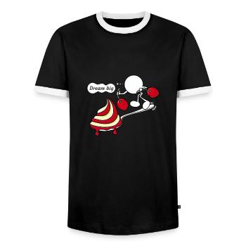 Dream Big Plain Doddle - Men's Ringer Shirt - black/white - Front - AI Model Female 172 light (172cm) & AI Model Male 178 light (178cm)