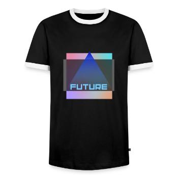 future - Männer Kontrast-T-Shirt - Schwarz/Weiß - Vorne - AI Model Female 172 light (172cm) & AI Model Male 178 light (178cm)