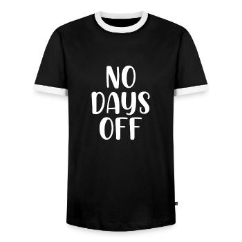 No days off - Männer Kontrast-T-Shirt - Schwarz/Weiß - Vorne - AI Model Female 172 light (172cm) & AI Model Male 178 light (178cm)