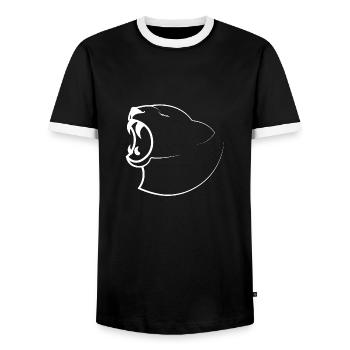 Lionne blanc - T-shirt contrasté Homme - noir/blanc - Devant - AI Model Female 172 light (172cm) & AI Model Male 178 light (178cm)