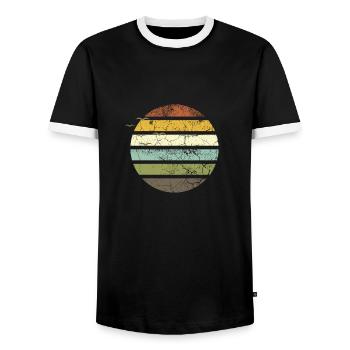 Sunset IV - Männer Kontrast-T-Shirt - Schwarz/Weiß - Vorne - AI Model Female 172 light (172cm) & AI Model Male 178 light (178cm)