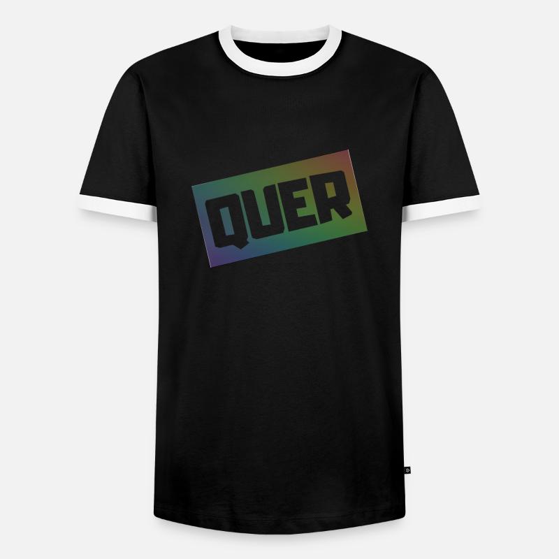 QUER - Männer Kontrast-T-Shirt - Schwarz/Weiß