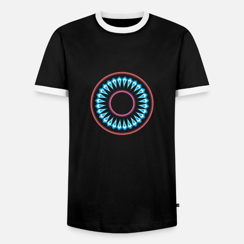 Simple mandala design pattern - Men's Ringer Shirt - black/white