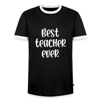Meilleur professeur de tous les temps - T-shirt contrasté Homme - noir/blanc - Devant - AI Model Female 172 light (172cm) & AI Model Male 178 light (178cm)