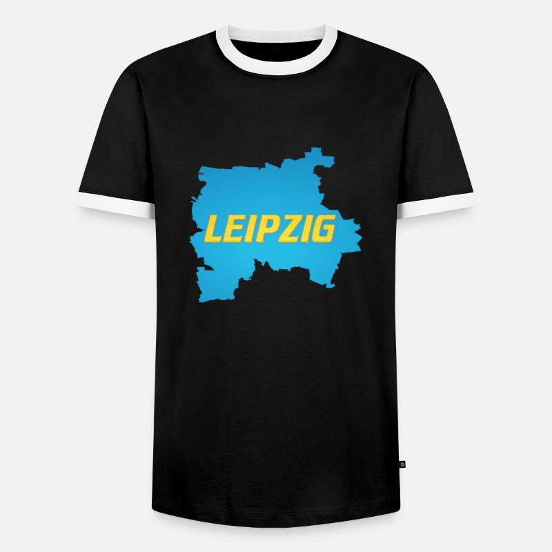 LEIPZIG - Männer Kontrast-T-Shirt - Schwarz/Weiß