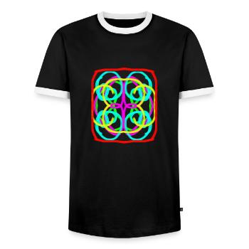 Cercle de couleur - T-shirt contrasté Homme - noir/blanc - Devant - AI Model Female 172 light (172cm) & AI Model Male 178 light (178cm)