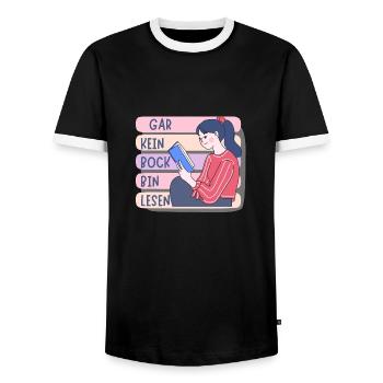 Gar Kein Bock Bin Lesen - Männer Kontrast-T-Shirt - Schwarz/Weiß - Vorne - AI Model Female 172 light (172cm) & AI Model Male 178 light (178cm)