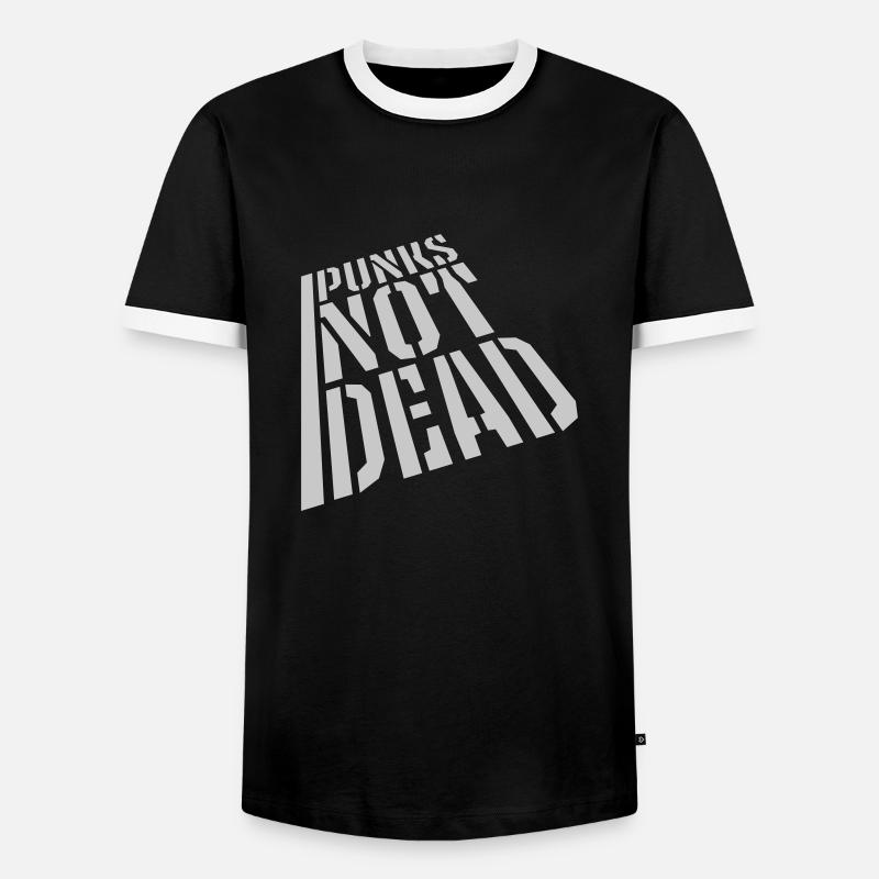 punks not dead quote - Men's Ringer Shirt - black/white