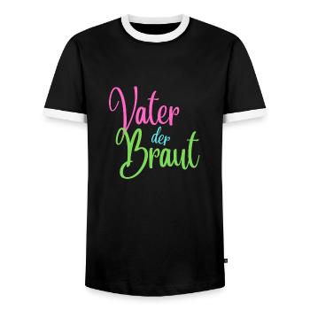 Vater der Braut - Männer Kontrast-T-Shirt - Schwarz/Weiß - Vorne - AI Model Female 172 light (172cm) & AI Model Male 178 light (178cm)