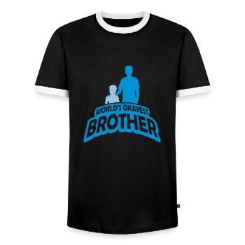 Team Worlds okayest Brother - Männer Kontrast-T-Shirt - Schwarz/Weiß - Vorne - AI Model Female 172 light (172cm) & AI Model Male 178 light (178cm)