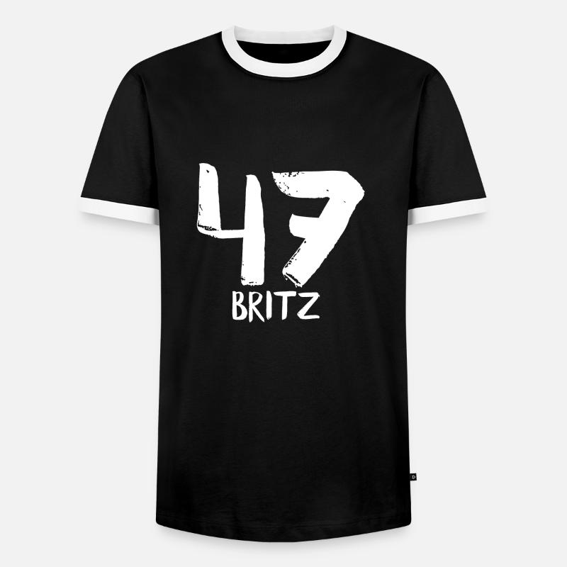 47 britz Berlin - Männer Kontrast-T-Shirt - Schwarz/Weiß