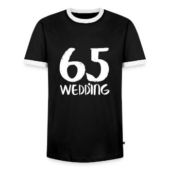 65 wedding - Männer Kontrast-T-Shirt - Schwarz/Weiß - Vorne - AI Model Female 172 light (172cm) & AI Model Male 178 light (178cm)