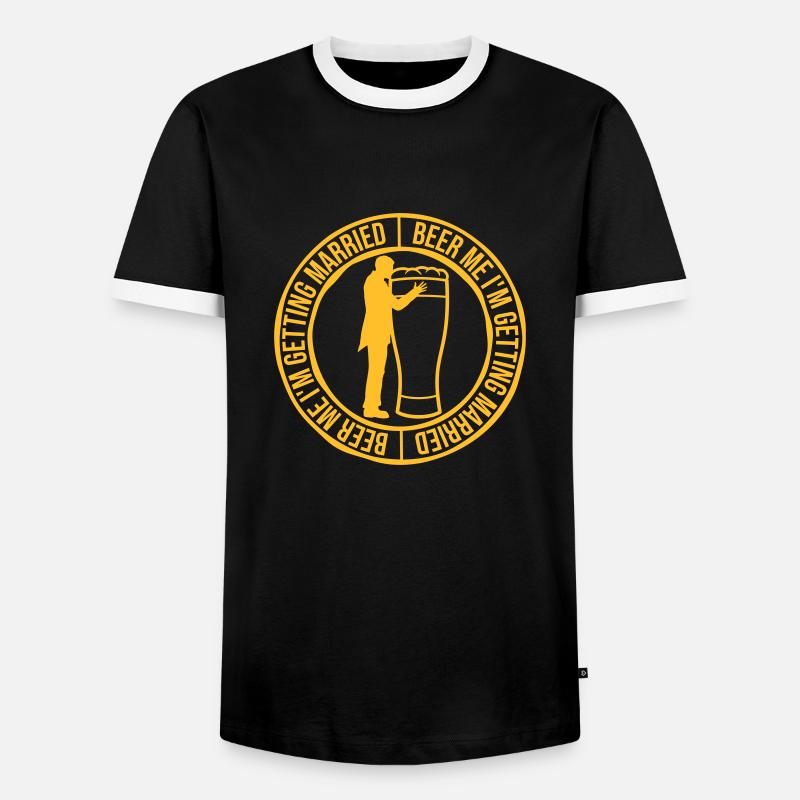 Beer Me Getting Married - Men's Ringer Shirt - black/white