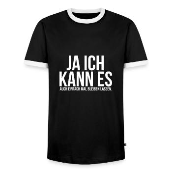 Ja ich kann es auch einfach mal bleiben lassen - Männer Kontrast-T-Shirt - Schwarz/Weiß - Vorne - AI Model Female 172 light (172cm) & AI Model Male 178 light (178cm)