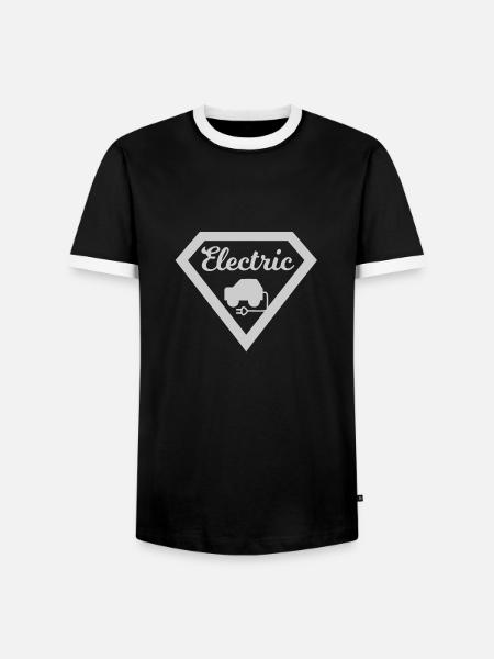 Elektro Autos - Männer Kontrast-T-Shirt - Schwarz/Weiß