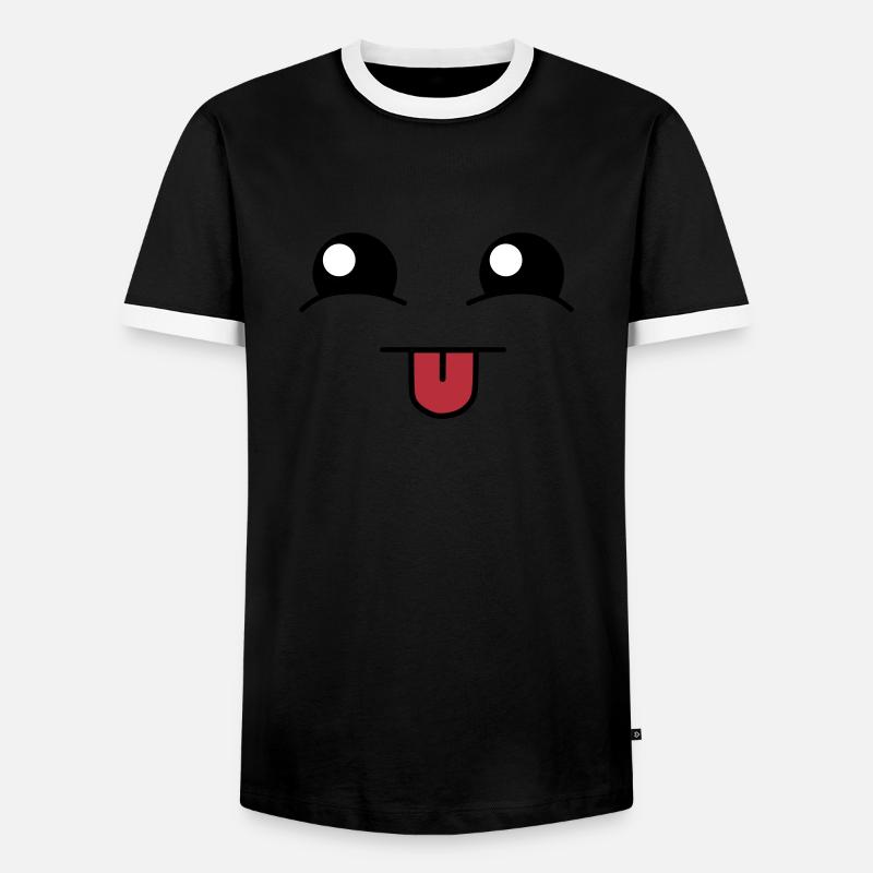 Cute face - Männer Kontrast-T-Shirt - Schwarz/Weiß