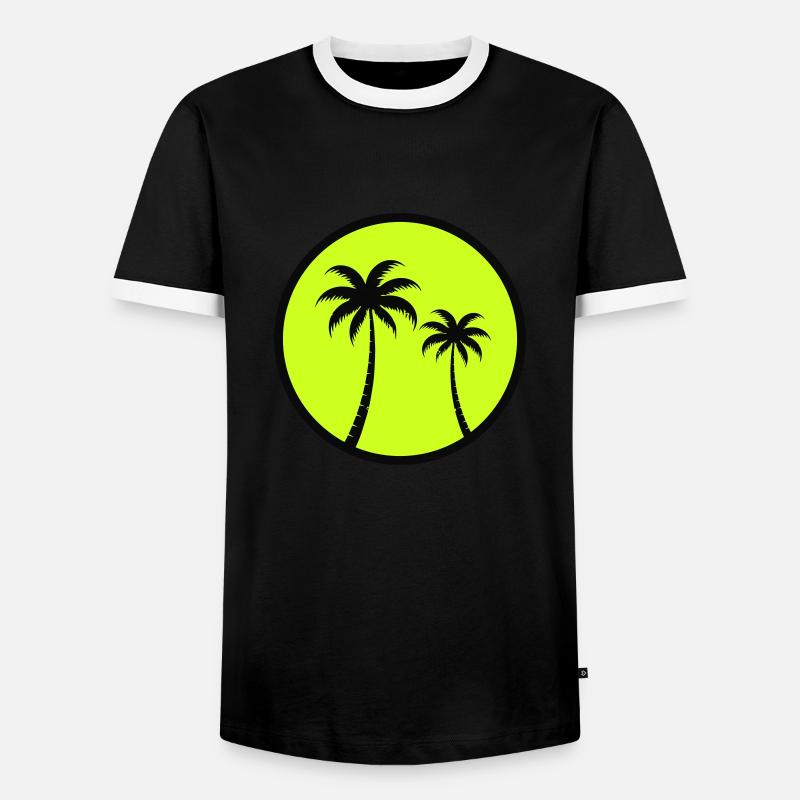 Palm trees - Men's Ringer Shirt - black/white