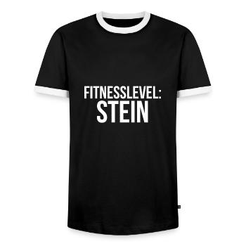 Fitnesslevel Stein - Männer Kontrast-T-Shirt - Schwarz/Weiß - Vorne - AI Model Female 172 light (172cm) & AI Model Male 178 light (178cm)