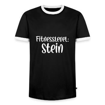 Fitnesslevel Stein - Männer Kontrast-T-Shirt - Schwarz/Weiß - Vorne - AI Model Female 172 light (172cm) & AI Model Male 178 light (178cm)