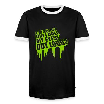 Roll My Eyes Out - Männer Kontrast-T-Shirt - Schwarz/Weiß - Vorne - AI Model Female 172 light (172cm) & AI Model Male 178 light (178cm)