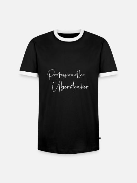 Professioneller Überdenker - Männer Kontrast-T-Shirt - Schwarz/Weiß