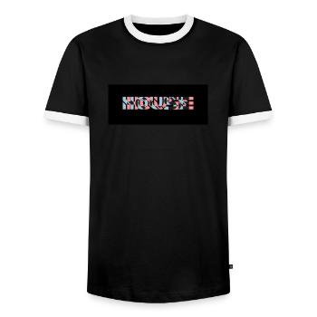 Logo de la maison à effets 3D - T-shirt contrasté Homme - noir/blanc - Devant - AI Model Female 172 light (172cm) & AI Model Male 178 light (178cm)