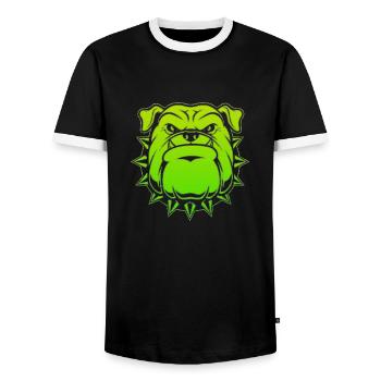 Visage en colère visage en colère chien suédois suédois en colère - T-shirt contrasté Homme - noir/blanc - Devant - AI Model Female 172 light (172cm) & AI Model Male 178 light (178cm)