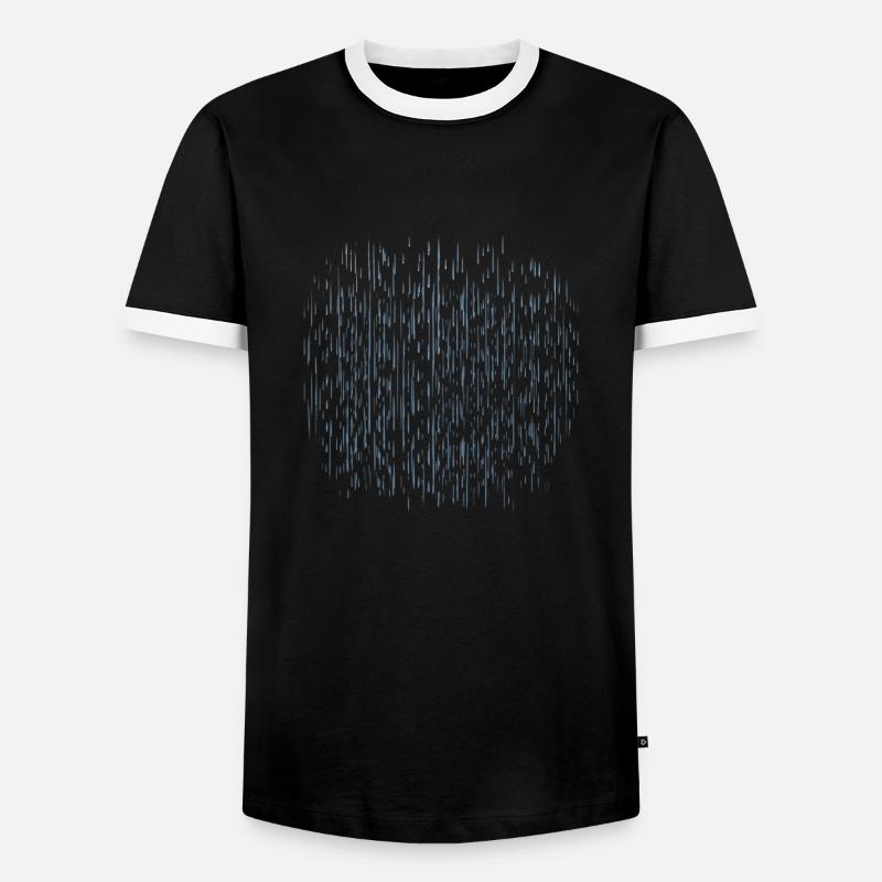 Rain Drops Pattern - Men's Ringer Shirt - black/white