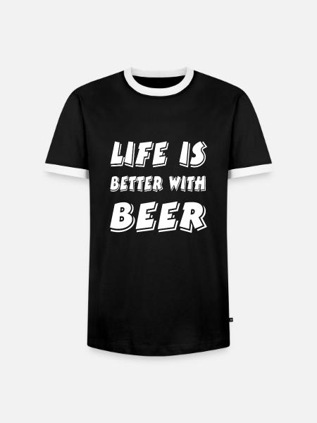 Bier - Männer Kontrast-T-Shirt - Schwarz/Weiß