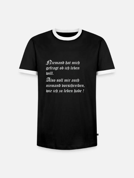 Leben - Männer Kontrast-T-Shirt - Schwarz/Weiß