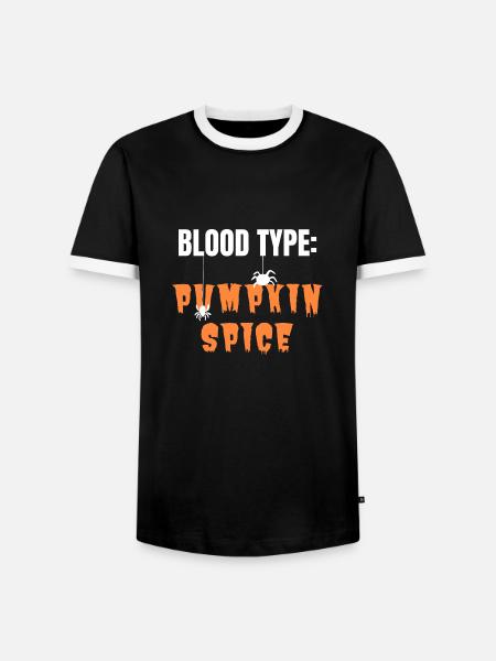 Blutgruppe Kürbis Gewürz - Männer Kontrast-T-Shirt - Schwarz/Weiß