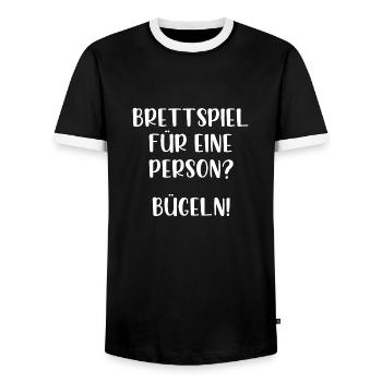 Brettspiel für eine Person Bügeln - Männer Kontrast-T-Shirt - Schwarz/Weiß - Vorne - AI Model Female 172 light (172cm) & AI Model Male 178 light (178cm)