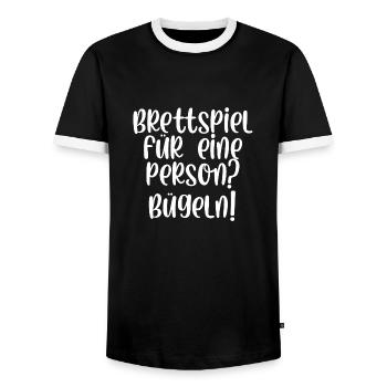 Brettspiel für eine Person Bügeln - Männer Kontrast-T-Shirt - Schwarz/Weiß - Vorne - AI Model Female 172 light (172cm) & AI Model Male 178 light (178cm)